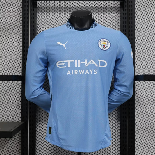 24/25 Manchester City Home Long Sleeve Player 1:1 Quality Soccer Jersey
