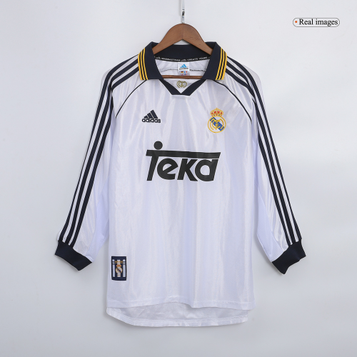 1999/2000 Real Madrid Home Long Sleeve 1:1 Quality Retro Soccer Jersey