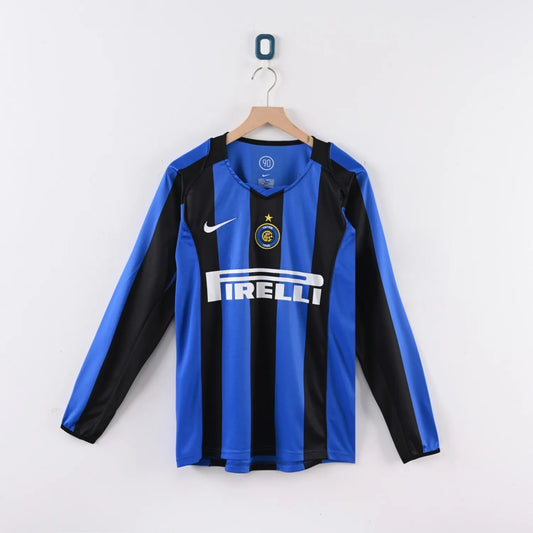 2004/2005 Inter Milan Home Long Sleeve 1:1 Retro Soccer Jersey
