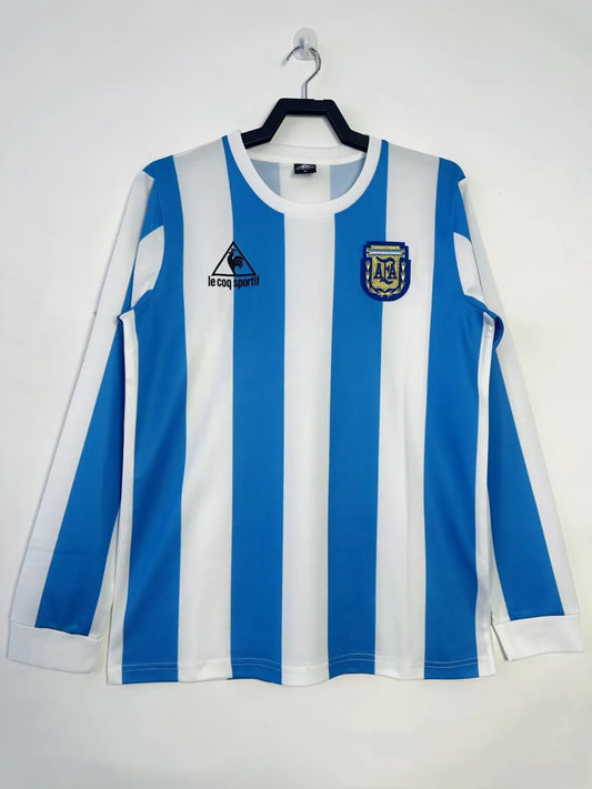 1986 Argentina Home Long Sleeve Retro 1:1 Quality Soccer Jersey