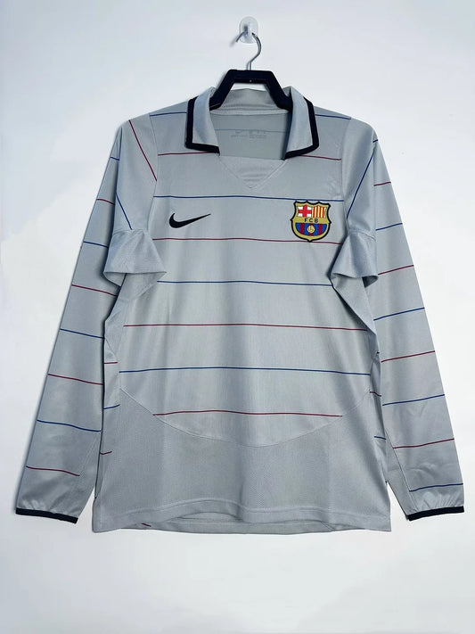 2003/2004 Barcelona Away Long sleeve Fans 1:1 Quality Retro Soccer Jersey