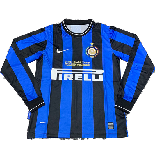 2009-2010 Inter Milan Home Long Sleeve 1:1 Retro Soccer Jersey