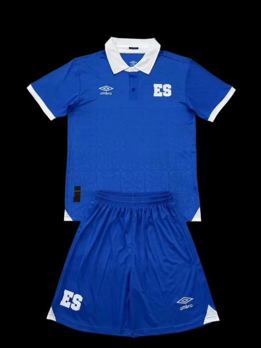 25/26 El Salvador Home 1:1 Kids Soccer Jersey