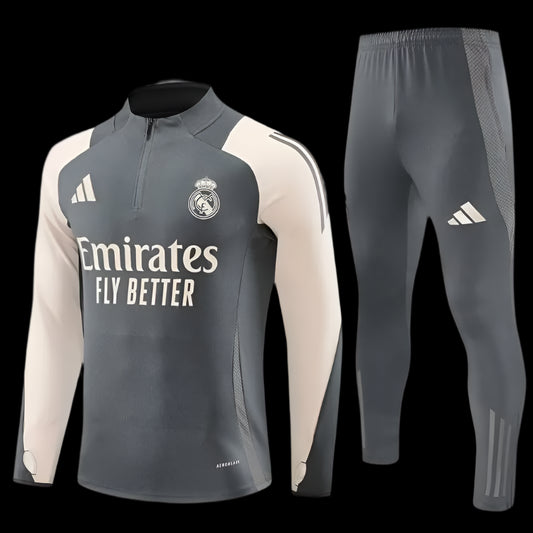 24/25 Real Madrid Training Dark Grey 1:1 Quality Training Jersey