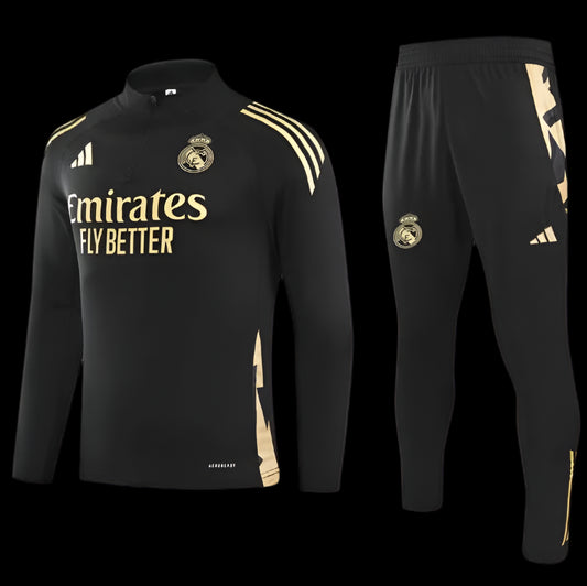 24/25 Real Madrid Kids Black 1:1 Quality Training Jersey