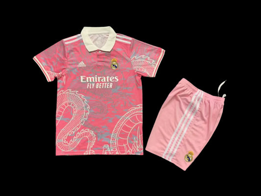 25/26 Real Madrid Special Edition Pink Kids Kits 1:1 Quality Soccer Jersey