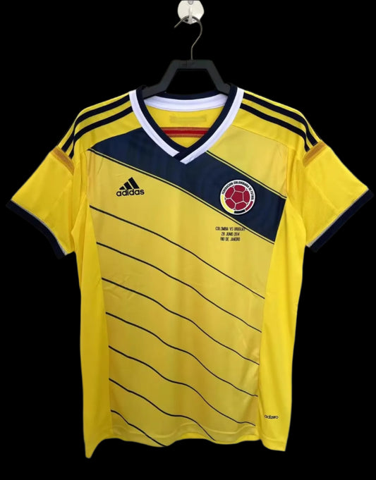 2014 Colombia Home Fans 1:1 Quality Retro Soccer Jersey