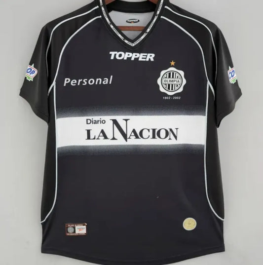 2002 Club Olimpia Away Black Fans 1:1 Soccer Jersey