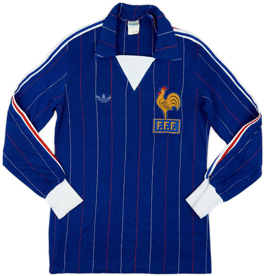 1980/1982 France Home Long Sleeve Retro 1:1 Quality Soccer Jersey