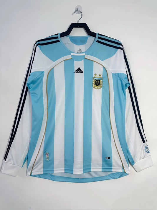 2006 Argentina Home Long Sleeve Retro 1:1 Quality Soccer Jersey