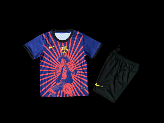 25/26 ONE PIECE X Barcelona Kids Kits 1:1 Quality Soccer Jersey