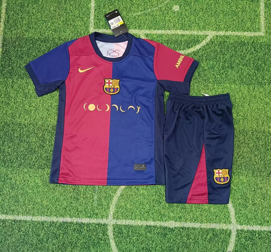 24/25 Barcelona Coldplay Band Kids Kits 1:1 Soccer Jersey