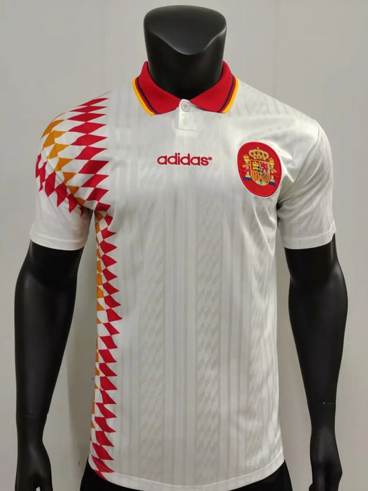 1994 Spain Away White 1:1 Retro Soccer Jersey