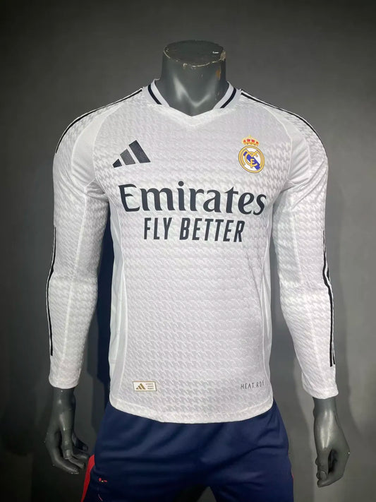 24/25 Real Madrid Home Player Long Sleeve 1:1 Quality Soccer Jersey