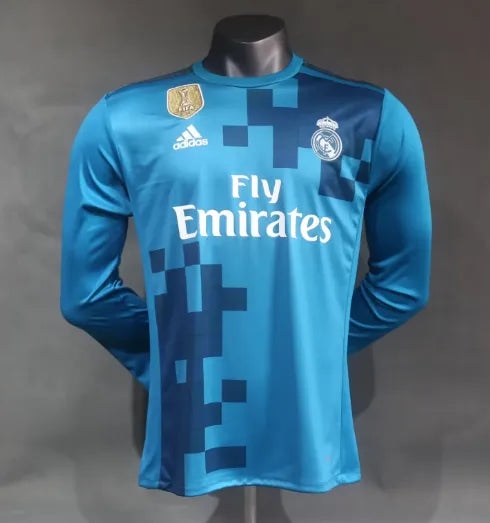 2017/2018 Real Madrid Third Long Sleeve Player Version 1:1 Quality Retro Soccer Jersey