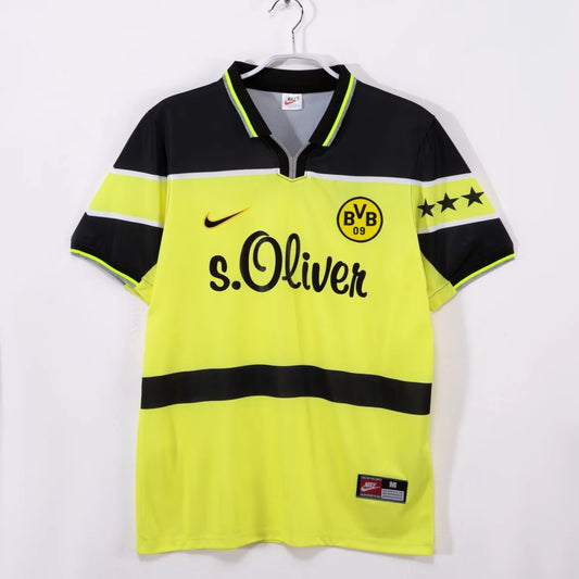 1988 Dortmund Home Yellow 1:1 Retro Soccer Jersey