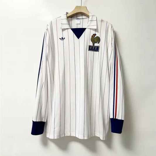 1980/1982 France Away Long Sleeve Retro 1:1 Quality Soccer Jersey