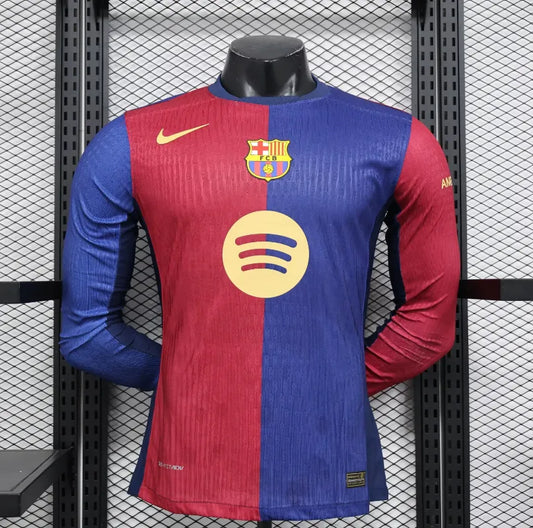 24/25 Barcelona Home Long Sleeved Player 1:1 Quality Soccer Jersey