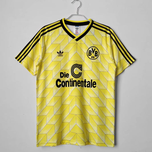 1988 Dortmund Home Yellow 1:1 Retro Soccer Jersey