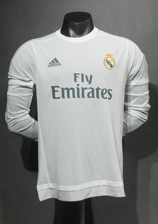 2015/2016 Retro Real Madrid Home Long Sleeve Player 1:1 Quality Soccer Jersey