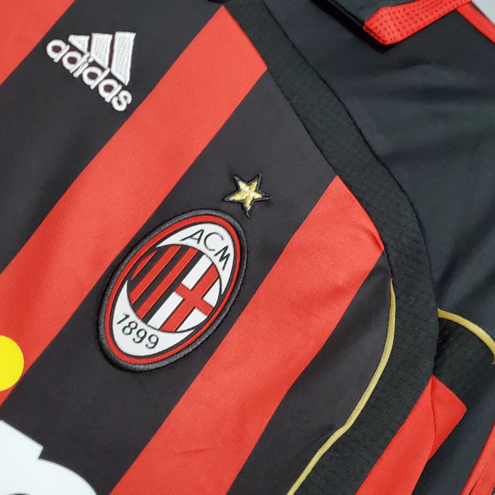 2006/2007 AC Milan Home Black Long Sleeve 1:1 Quality Retro Soccer Jersey