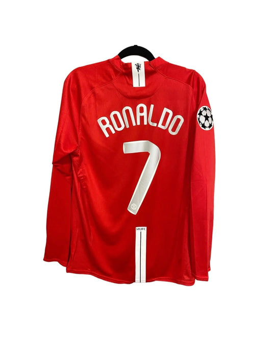 2007-2008 Manchester United Home Long sleeve 1:1 Quality Retro Soccer Jersey