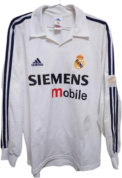 2002/2003 Real Madrid Home Long Sleeve 1:1 Quality Retro Soccer Jersey