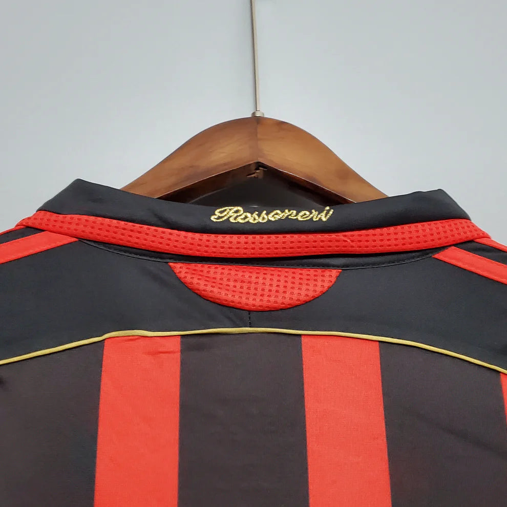 2006/2007 AC Milan Home Black Long Sleeve 1:1 Quality Retro Soccer Jersey