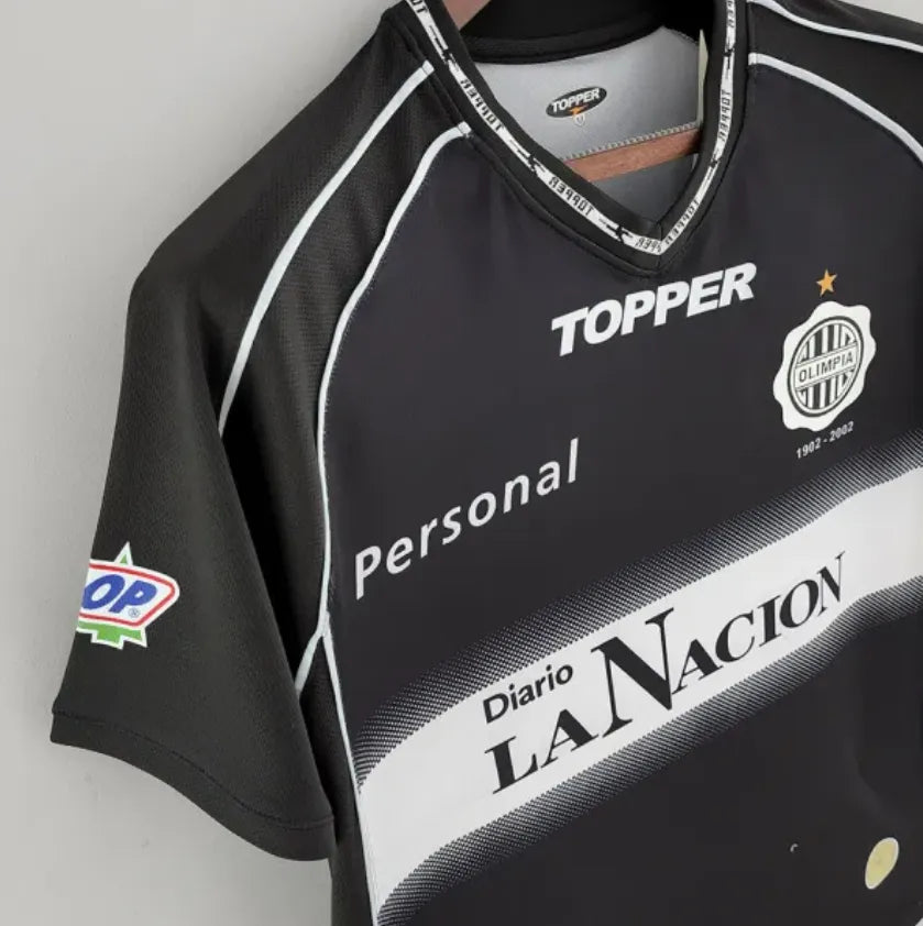 2002 Club Olimpia Away Black Fans 1:1 Soccer Jersey