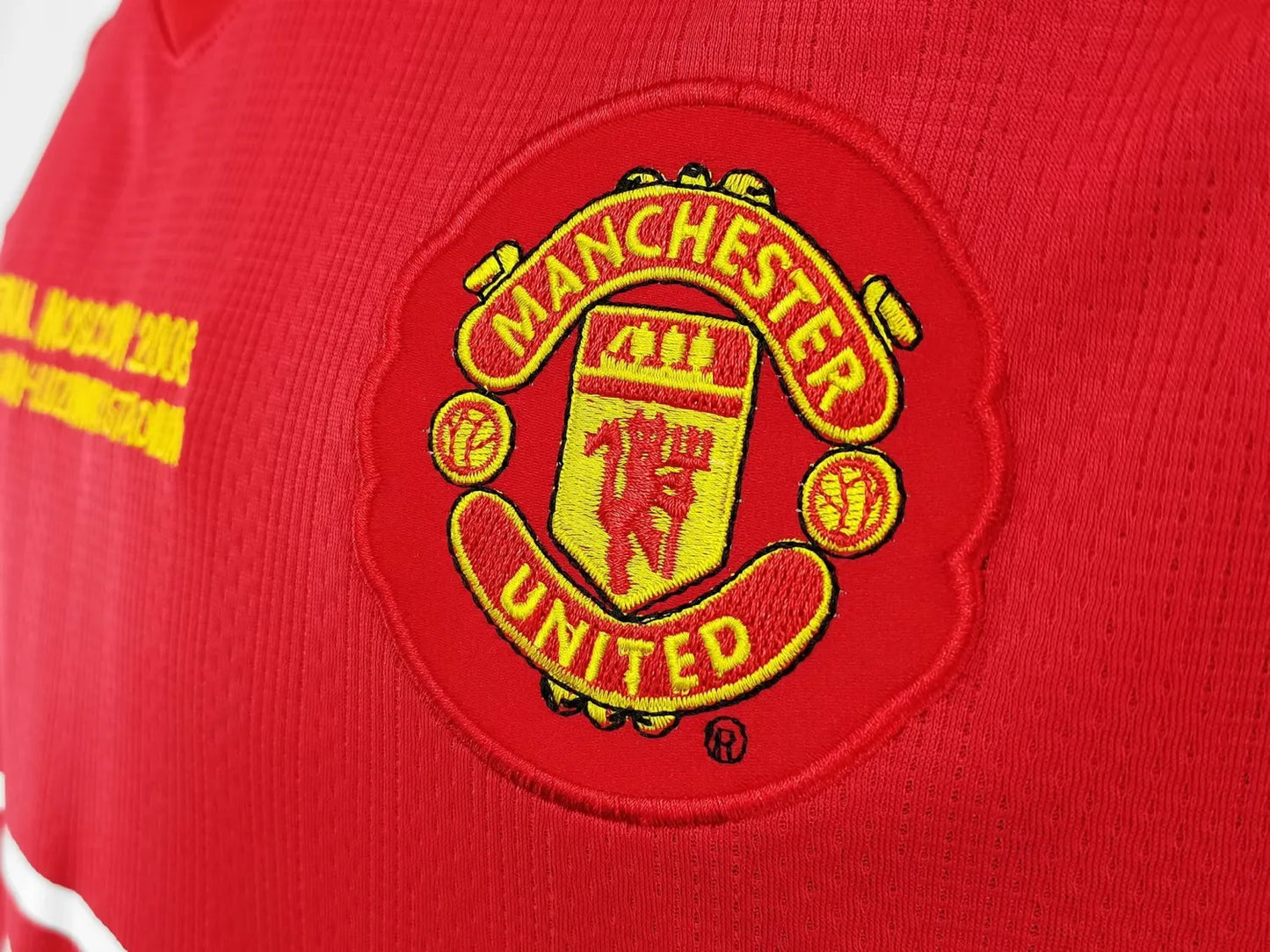 2007-2008 Manchester United Home With Embroidery Champion 1:1 Quality Retro Soccer Jersey
