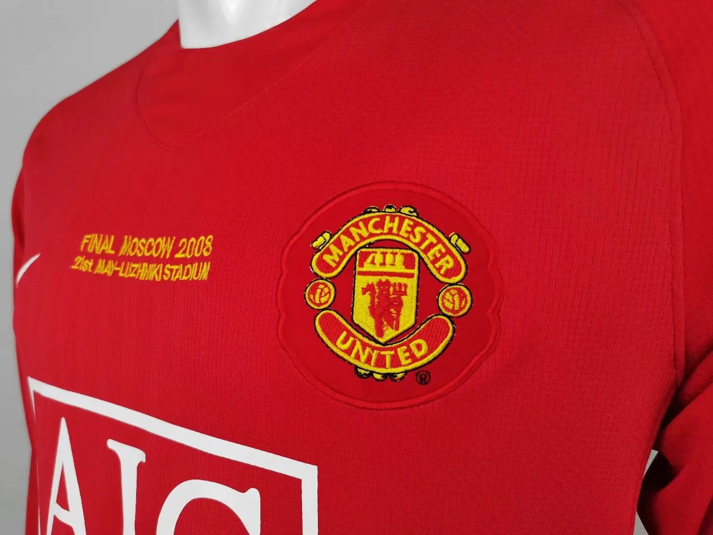 2007-2008 Manchester United Home Long sleeve 1:1 Quality Retro Soccer Jersey