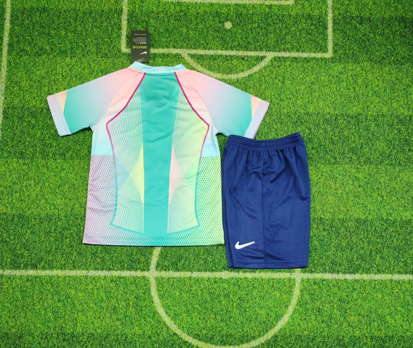 25/26 Barcelona Special Edition Blue Kids Kits 1:1 Quality Soccer Jersey