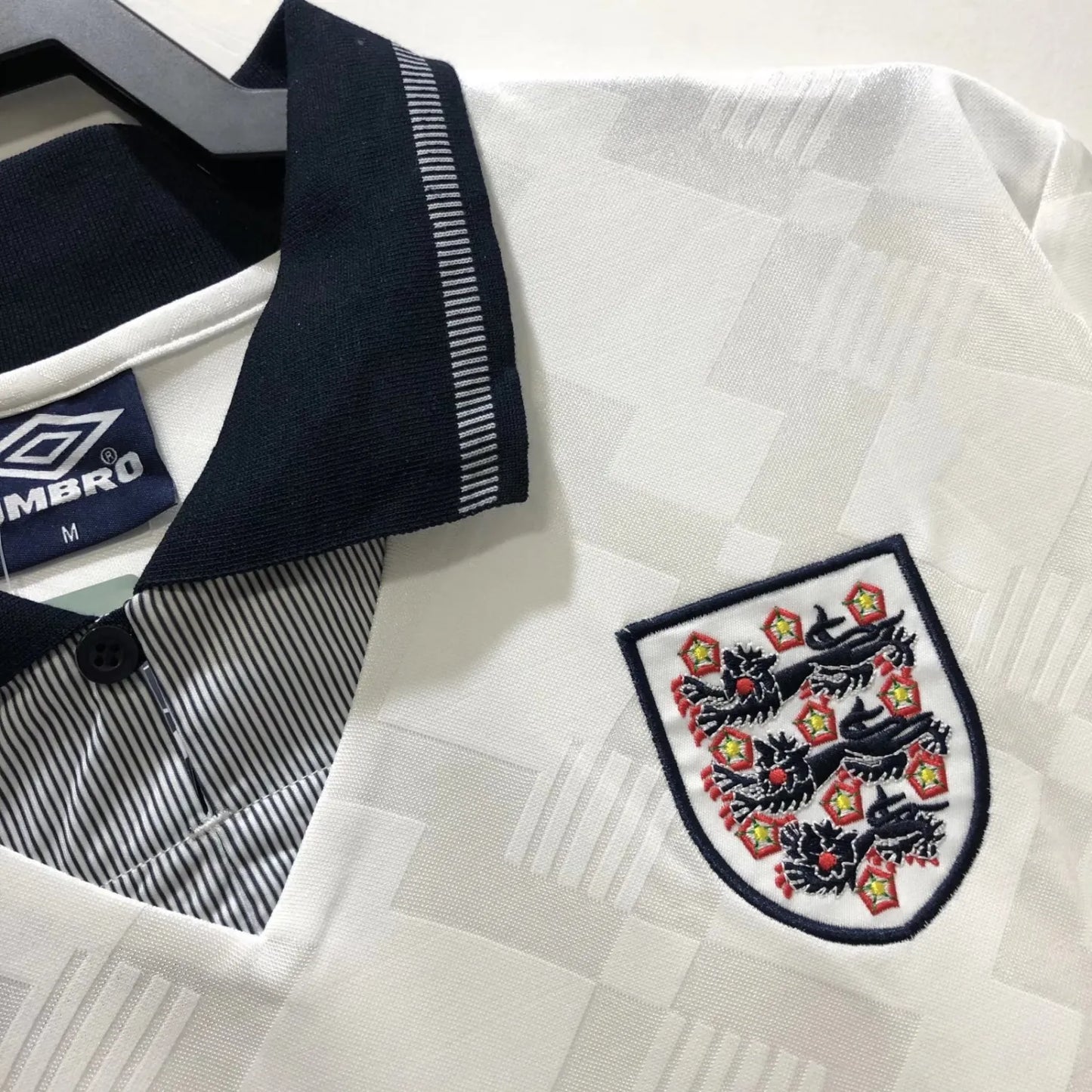 1990 England Home 1:1 Quality Retro Soccer Jersey