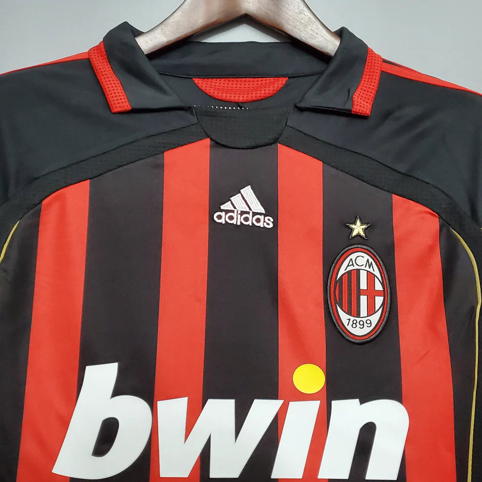 2006/2007 AC Milan Home Black Long Sleeve 1:1 Quality Retro Soccer Jersey