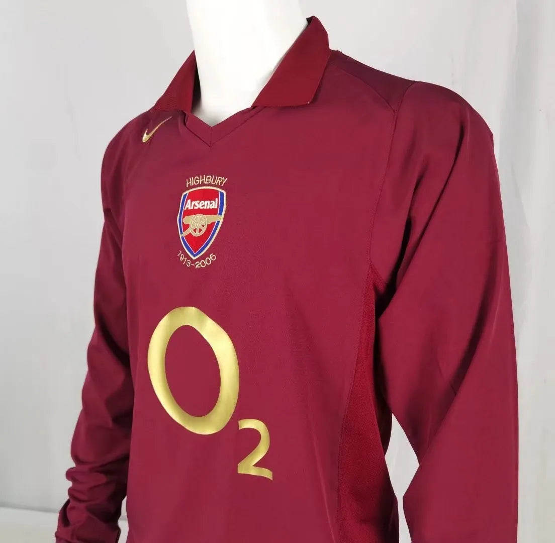 2005/2006 Arsenal Home Long Sleeve 1:1 Quality Retro Soccer Jersey