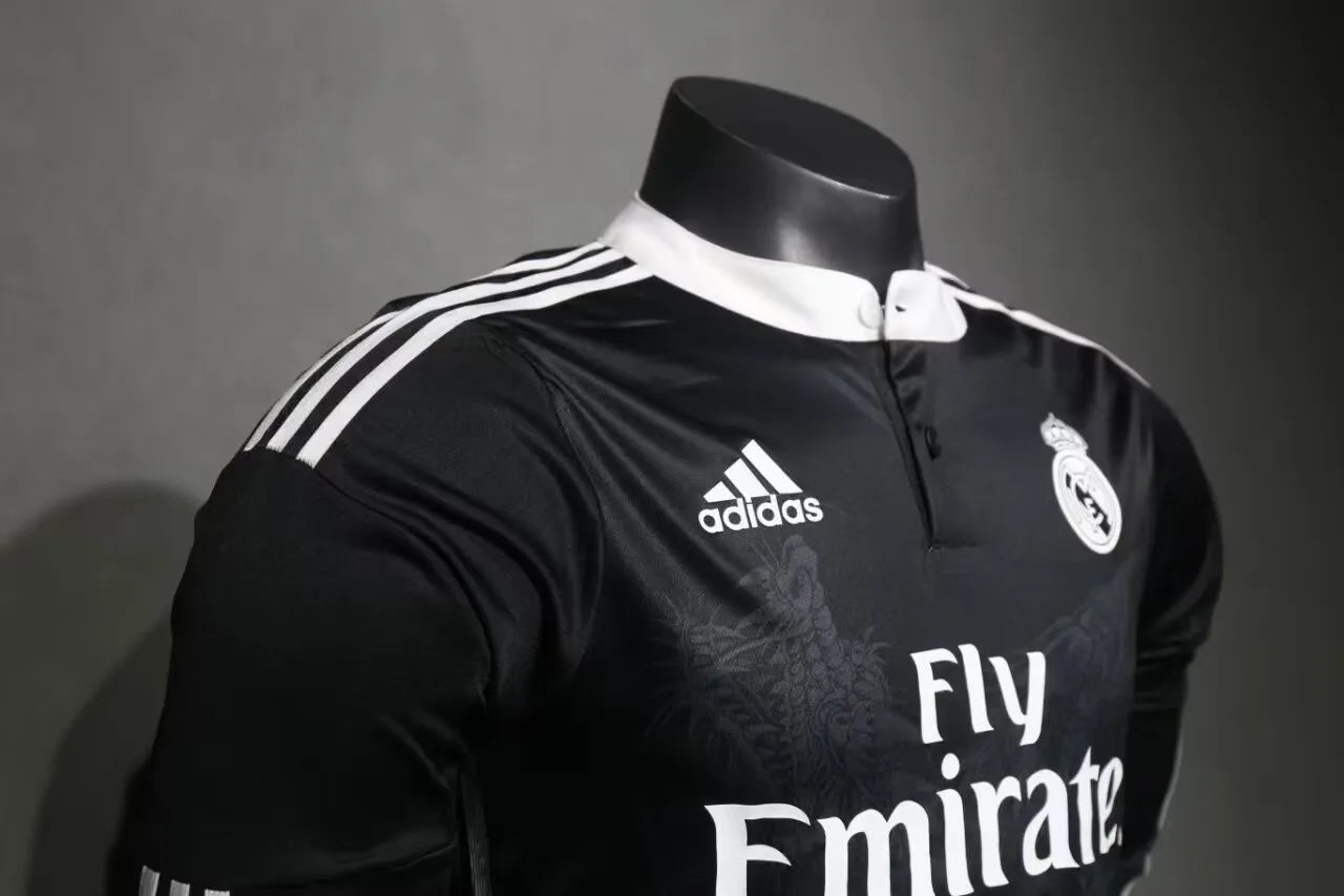 2014/2015 Real Madrid Away Black Long Sleeve Player Retro 1:1 Quality Soccer Jersey