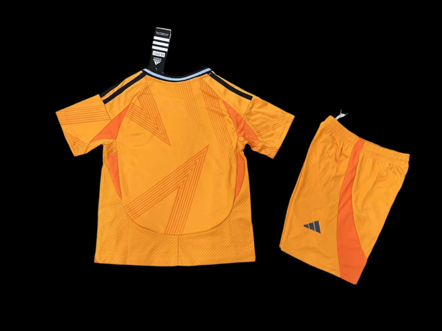 24/25 Real Madrid Away Orange Kids Kits 1:1 Soccer Jersey
