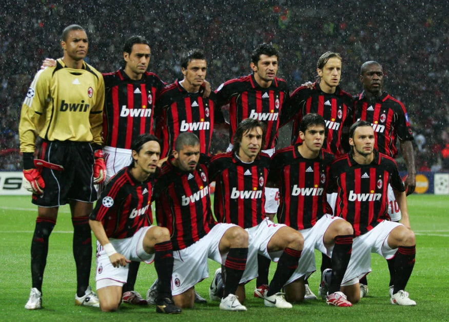 2006/2007 AC Milan Home Black Long Sleeve 1:1 Quality Retro Soccer Jersey