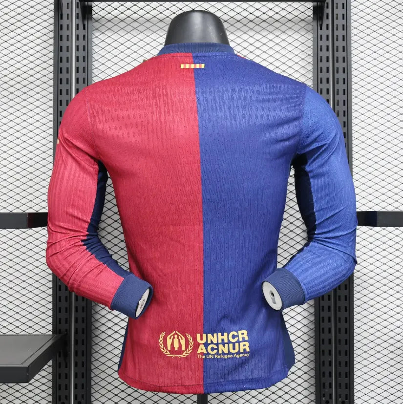 24/25 Barcelona Home Long Sleeved Player 1:1 Quality Soccer Jersey