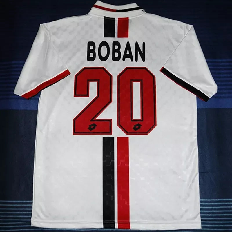 1996/1997 AC Milan Away White 1:1 Retro Soccer Jersey