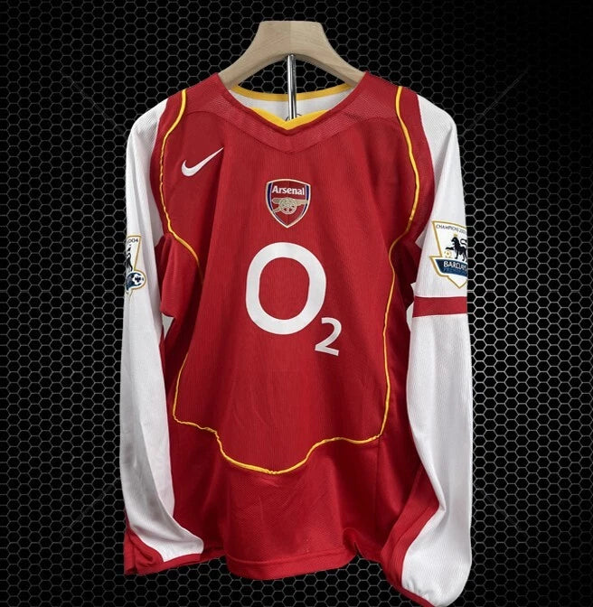 2004-2005 Arsenal Home Long Sleeve 1:1 Retro Soccer Jersey